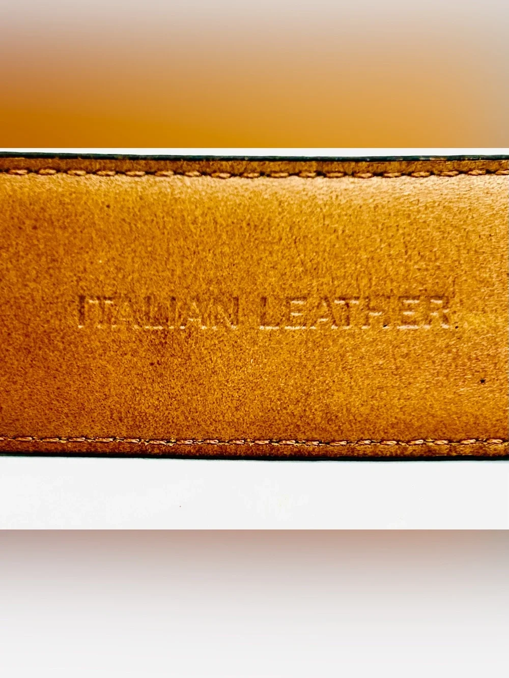 Lauren Ralph Lauren Genuine Italian Leather Black Leather Belt, Silver Buckle